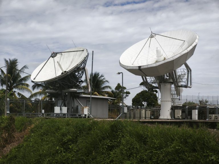 Two satellite antennas at the SGS teleport