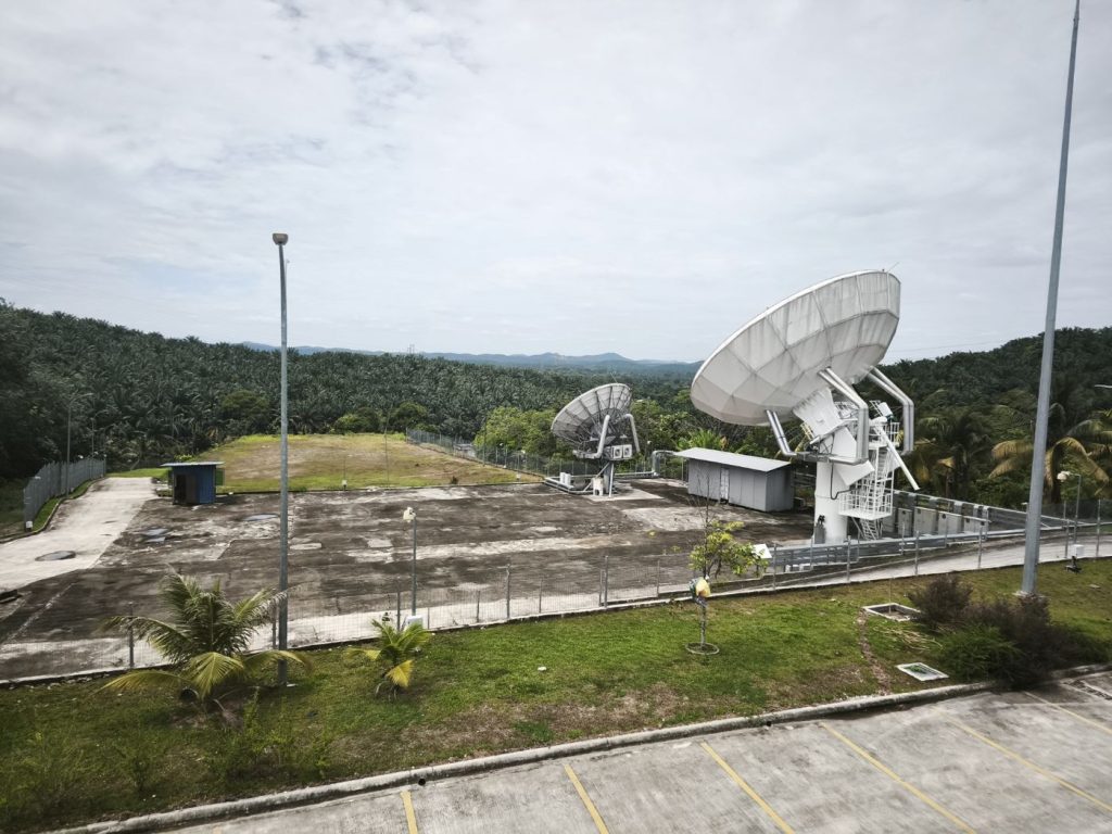 Satellite antenna on the SGS antenna farm