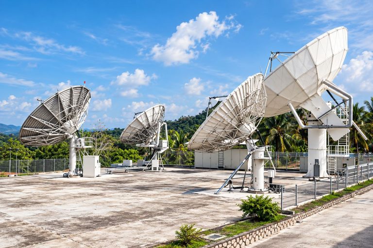 The antenna array at the SGS ground station in Rantau